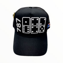 Load image into Gallery viewer, 787 PR Area Code Dominoes Trucker Hat w/pins
